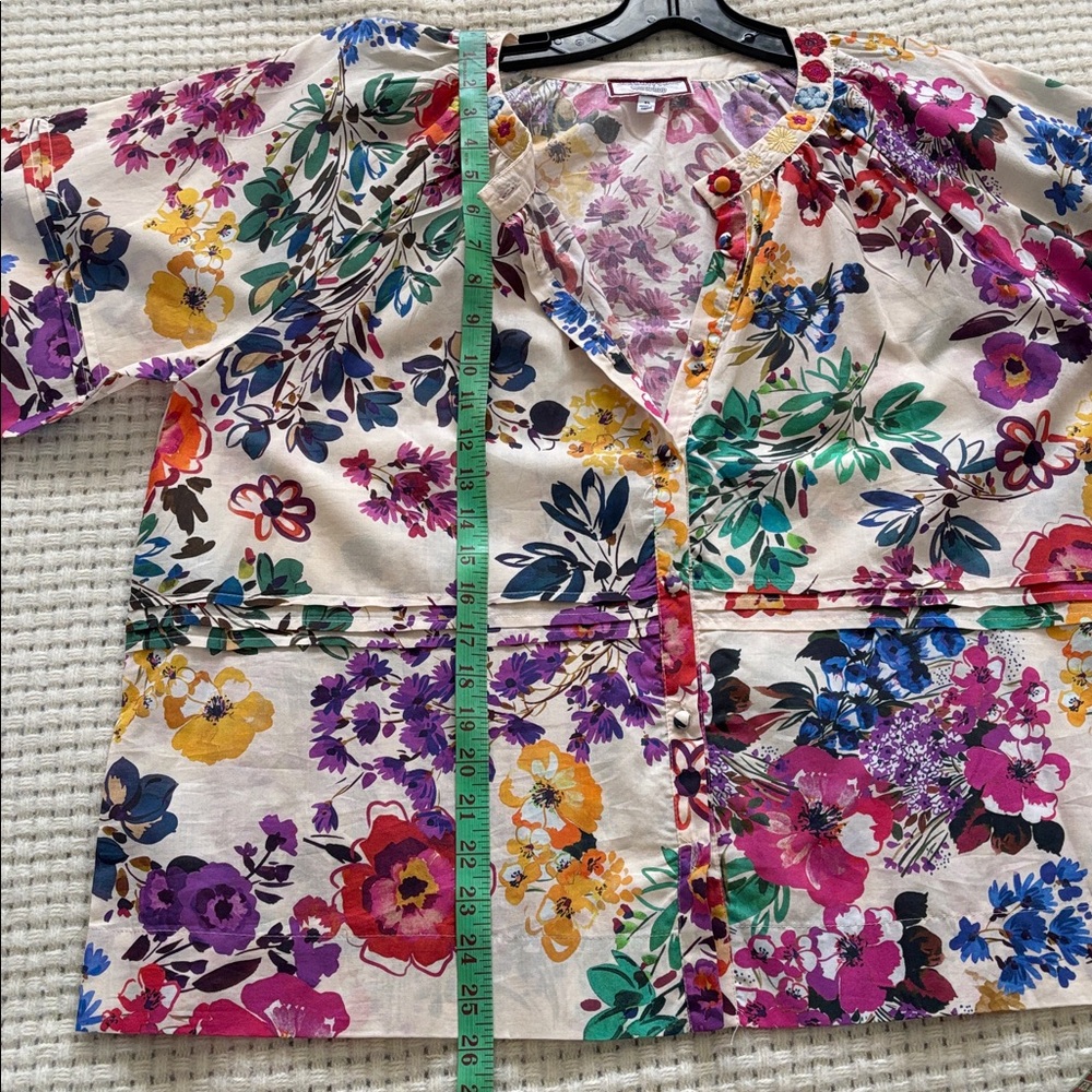 Johnny Was Pink and Yellow Floral Top - Picture 8 of 9